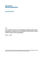 A correlational analysis of the relationship between emotional intelligence as measured by the MSCEIT and work/family role conflict in married working mothers